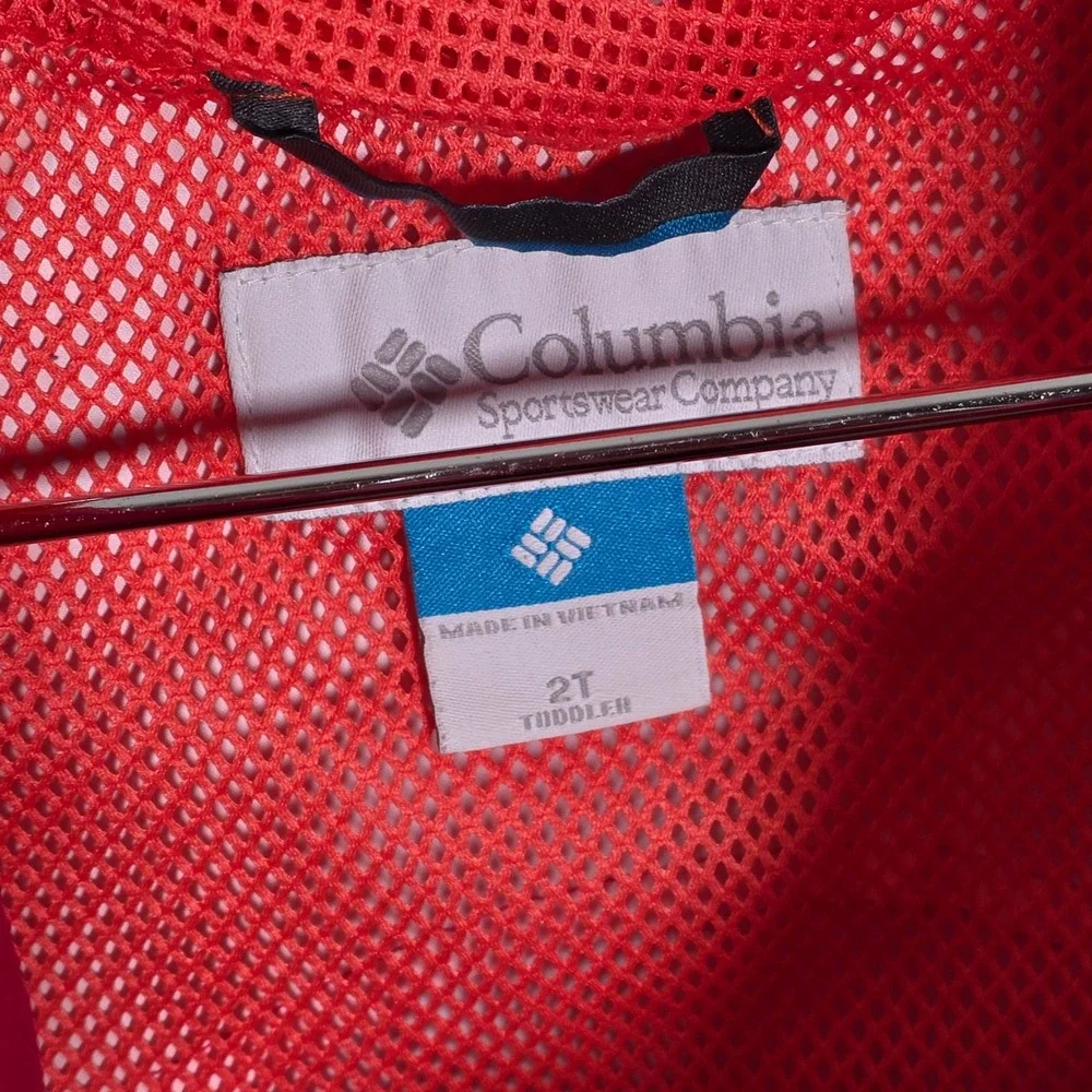 Columbia Kids Pink Coral Hooded Windbreaker Jacket Full Zip 2T Toddler